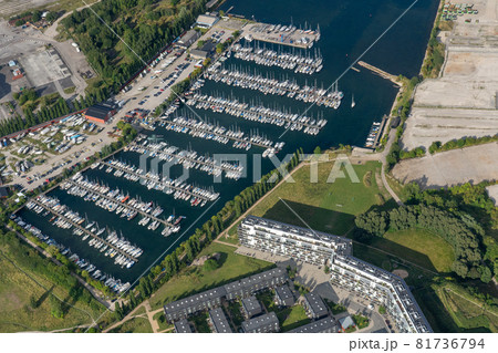 Aerial View of Lynetten Sailboat Harbor in Copenhagen 81736794