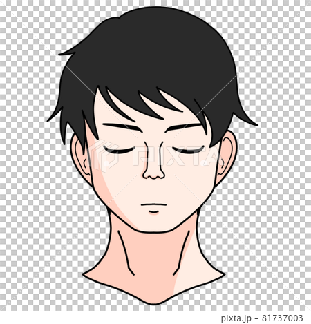 Illustration of a man with hair facing forward 81737003