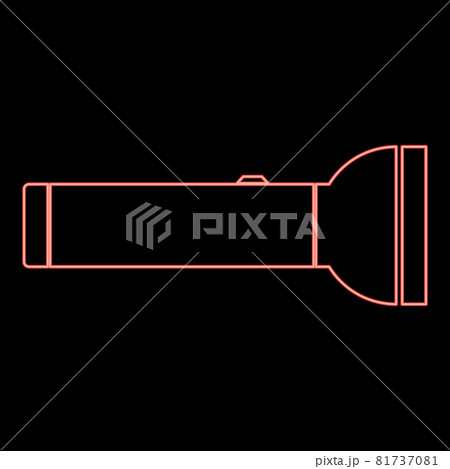 Neon flashlight red color vector illustration Neon flashlight red color vector illustration 81737081