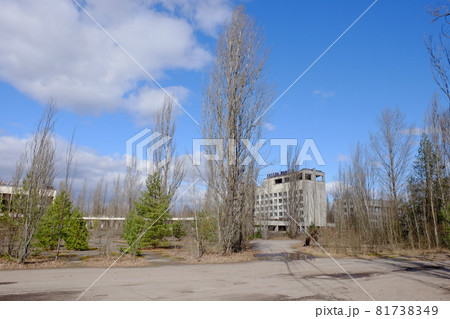 The Polissya hotel is one of the tallest buildings in the abandoned city of Pripyat, Ukraine (which was affected by the Chernobyl disaster). 81738349