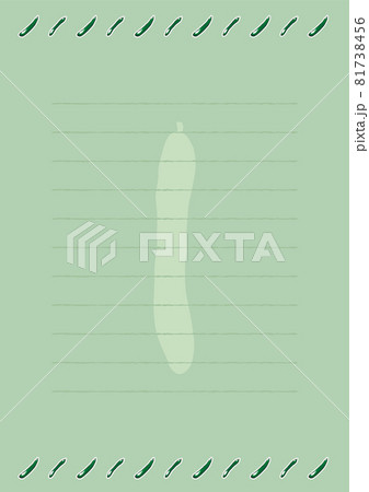 手書きのきゅうりの便箋のイラスト素材