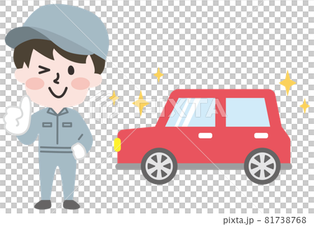 二頭_閃閃發光的汽車和工人 81738768