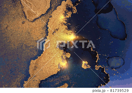 Vinatge abstract gold, blue, and yellow marble texture with sparkles 81739529