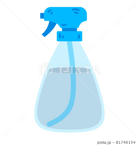 Spray bottle for water. Atomizer for spraying liquid on flowers. Home hobby gardening inventory. Vector object isolated on white background. Spray bottle for water. Atomizer for spraying liquid on flowers. Home hobby gardening inventory. Vector object isolated on white background. 81740154