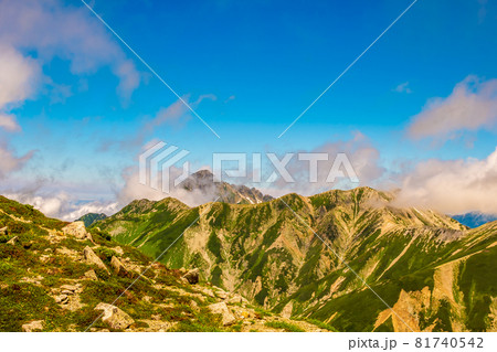立山連峰縦走路から望む絶景 立山連峰縦走路から望む絶景 81740542