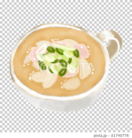 水彩イラスト 鶏白湯スープ(パイタン) 水彩イラスト 鶏白湯スープ(パイタン) 81740776