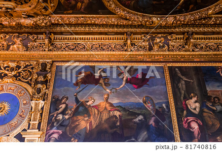 interiors of the doge's palace, Venice, Italy 81740816