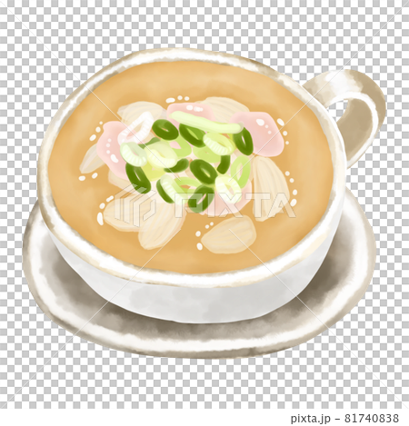 水彩イラスト　鶏白湯スープ(パイタン) 81740838