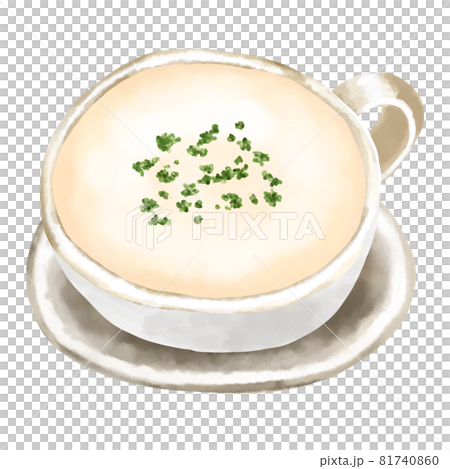水彩イラスト　じゃがいものポタージュ(ビシソワーズ) 81740860