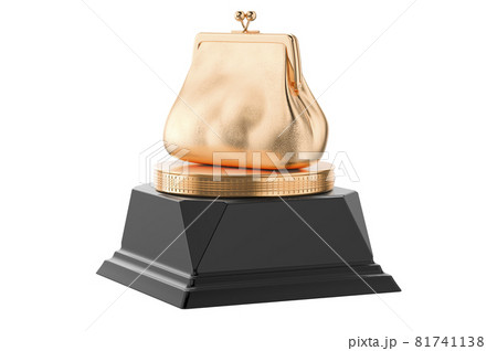 Purse coin golden award concept. 3D rendering Purse coin golden award concept. 3D rendering 81741138