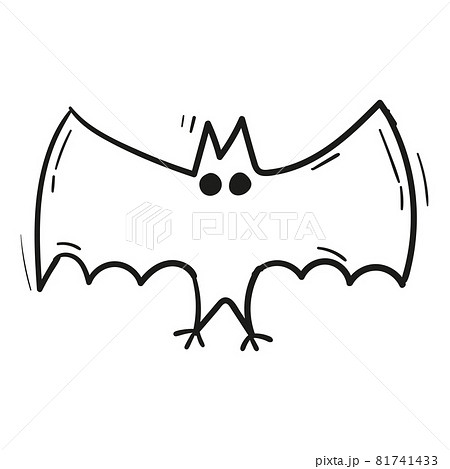 hand drawn bat icon in doodle style isolated hand drawn bat icon in doodle style isolated 81741433