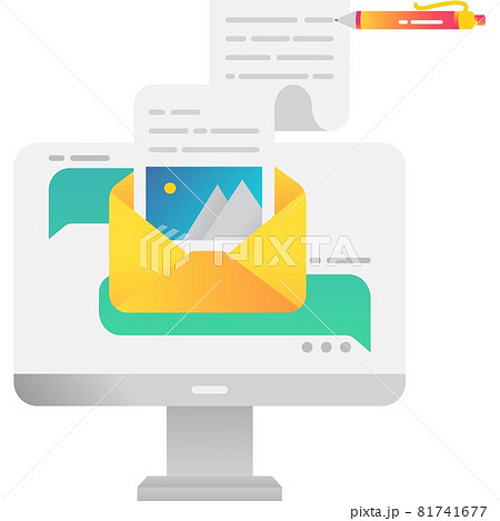 Write online text message, email icon vector 81741677