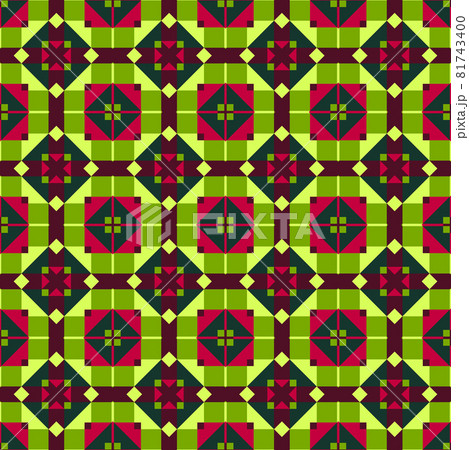 Illustration of green and purple toned geometric seamless pattern Illustration of green and purple toned geometric seamless pattern 81743400