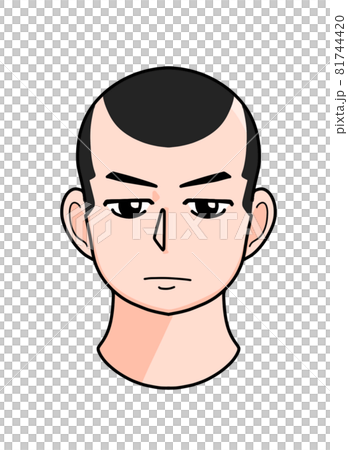 生え際が薄井男性 正面 イラストのイラスト素材