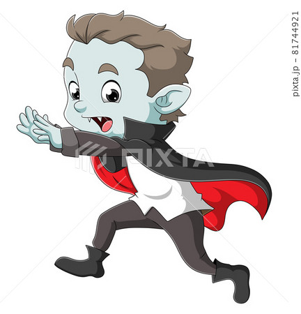 The Dracula Man Is Running And Catching The のイラスト素材