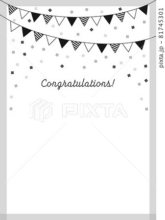 Congratulations の文字とフラッグのガーランド 紙吹雪のかわいいお祝いの素材のイラスト素材 Congratulations の文字とフラッグのガーランド 紙吹雪のかわいいお祝いの素材のイラスト素材
