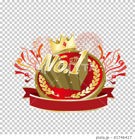 Number 1 red medal illustration with popping letters Number 1 red medal illustration with popping letters 81746427