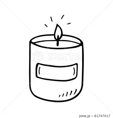 Burning aroma candle in a jar isolated on white background 81747017