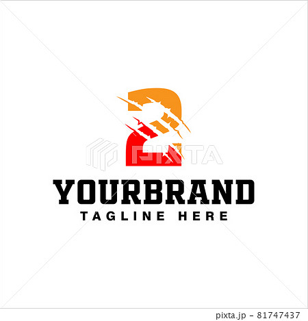 Initial Number 2 with Claw Scratch Logo Design 81747437