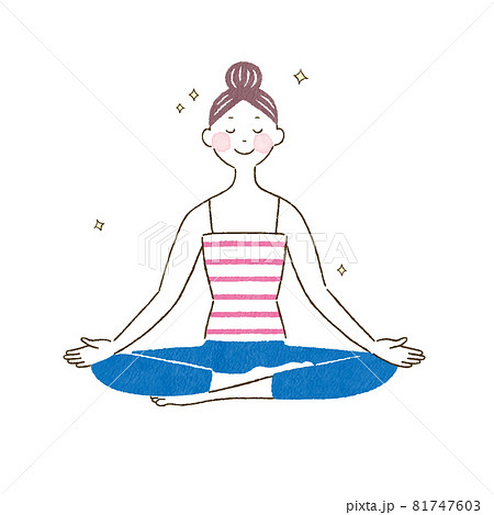 Women Doing Yoga Meditation Poses Stock Illustration