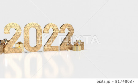 The gold number 2022 and gift box on white background for new year or business concept 3d rendering The gold number 2022 and gift box on white background for new year or business concept 3d rendering 81748037