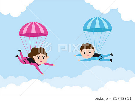 Skydive Is A Type Sport Of Outdoor Activity のイラスト素材