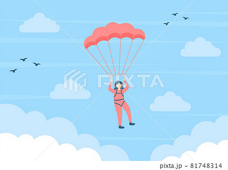 Skydive Is A Type Sport Of Outdoor Activity のイラスト素材