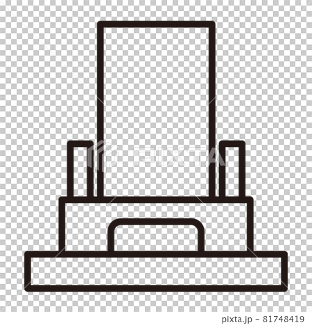簡單的墳墓圖示/線條圖 81748419