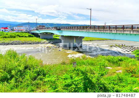 野沢橋／千曲川(水量多め)より野沢方面を望む(長野県佐久市)【2021.9】 81748487
