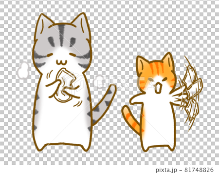 カイロを揉む猫と振る猫 カイロを揉む猫と振る猫 81748826