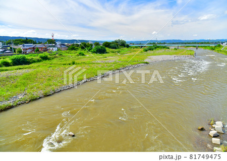 野沢橋／千曲川(水量多め)より下流／佐久大橋方面を望む(長野県佐久市)【2021.9】 81749475