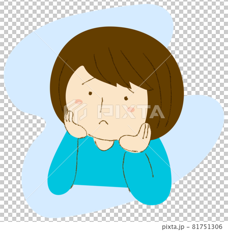 頬づえをつく人物のベクターイラスト 頬づえをつく人物のベクターイラスト 81751306