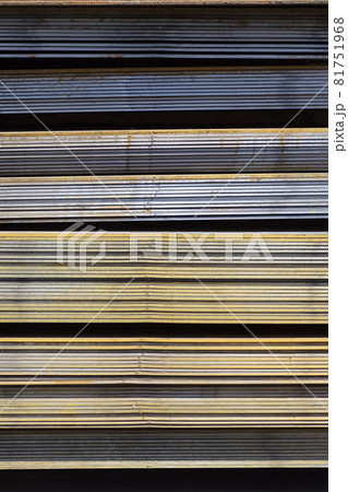 Sheet metal is in bundles in the warehouse 81751968