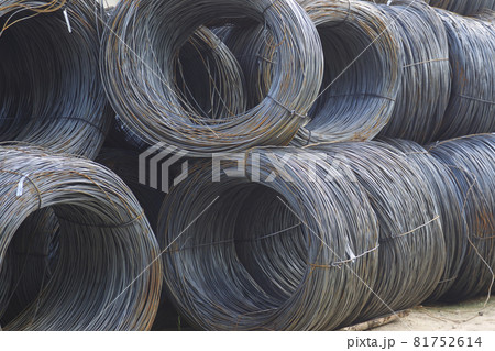 Thin metal reinforcement with corrugation wound into bays at the metal products warehouse Thin metal reinforcement with corrugation wound into bays at the metal products warehouse 81752614