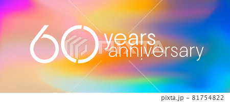 60 years anniversary vector icon, logo. Graphic design element with neon colors 81754822