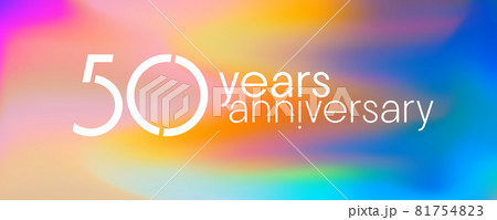 50 years anniversary vector icon, logo. Graphic design element with neon colors 81754823