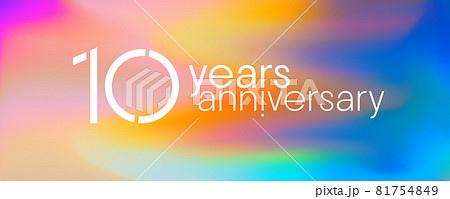 10 years anniversary vector icon, logo. Graphic design element with neon colors 81754849