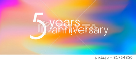 5 years anniversary vector icon, logo. Graphic design element with neon colors 5 years anniversary vector icon, logo. Graphic design element with neon colors 81754850