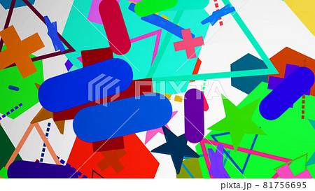 ポップなパーティクルcgグラフィックデザインカラフルキュート背景素材のイラスト素材