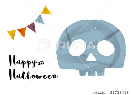 ハロウィン　ドクロのイラスト 81758418