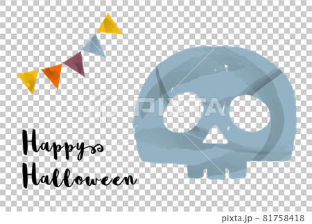 ハロウィン　ドクロのイラスト 81758418