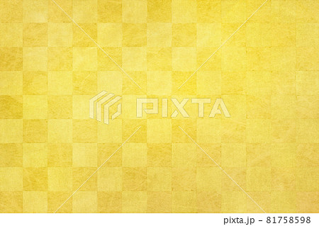 市松模様　金色　古紙　年賀状　正月背景 81758598