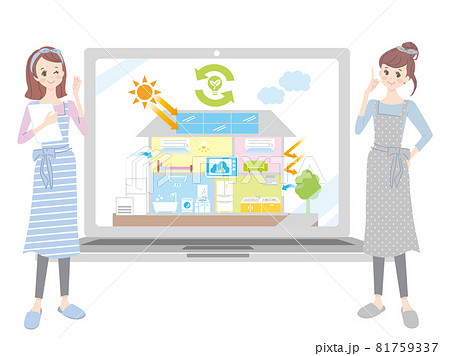 パソコンの画面を見ながらIOTについて勉強する女性 81759337