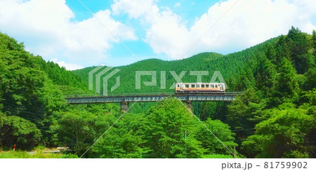 【広島県】秘境駅備後落合駅へ向かう単行列車 キハ芸備線 81759902