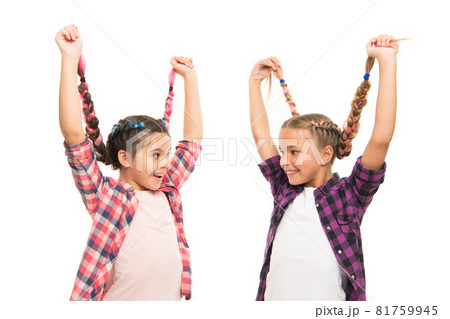 Create simple but gorgeous hairstyle. Happy children Create simple but gorgeous hairstyle. Happy children 81759945