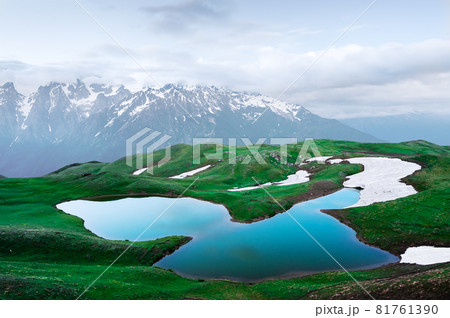 Koruldi lake Caucasus mountains on summer time Koruldi lake Caucasus mountains on summer time 81761390