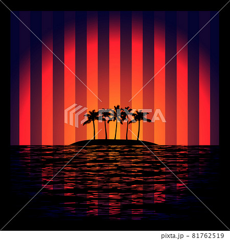Tropical Island with Neon Strips Tropical Island with Neon Strips 81762519