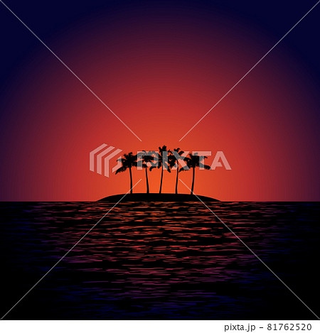 Tropical Island at Sunset Tropical Island at Sunset 81762520
