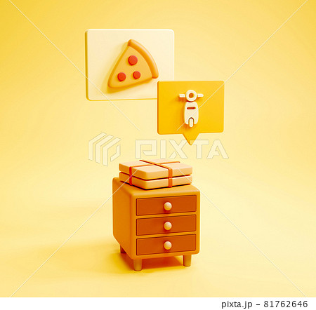 Pizza delivery without contact Pizza delivery without contact 81762646