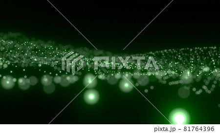 幻想的に輝く漂うパーティクル イルミネーション 緑 [別Verあり] 81764396